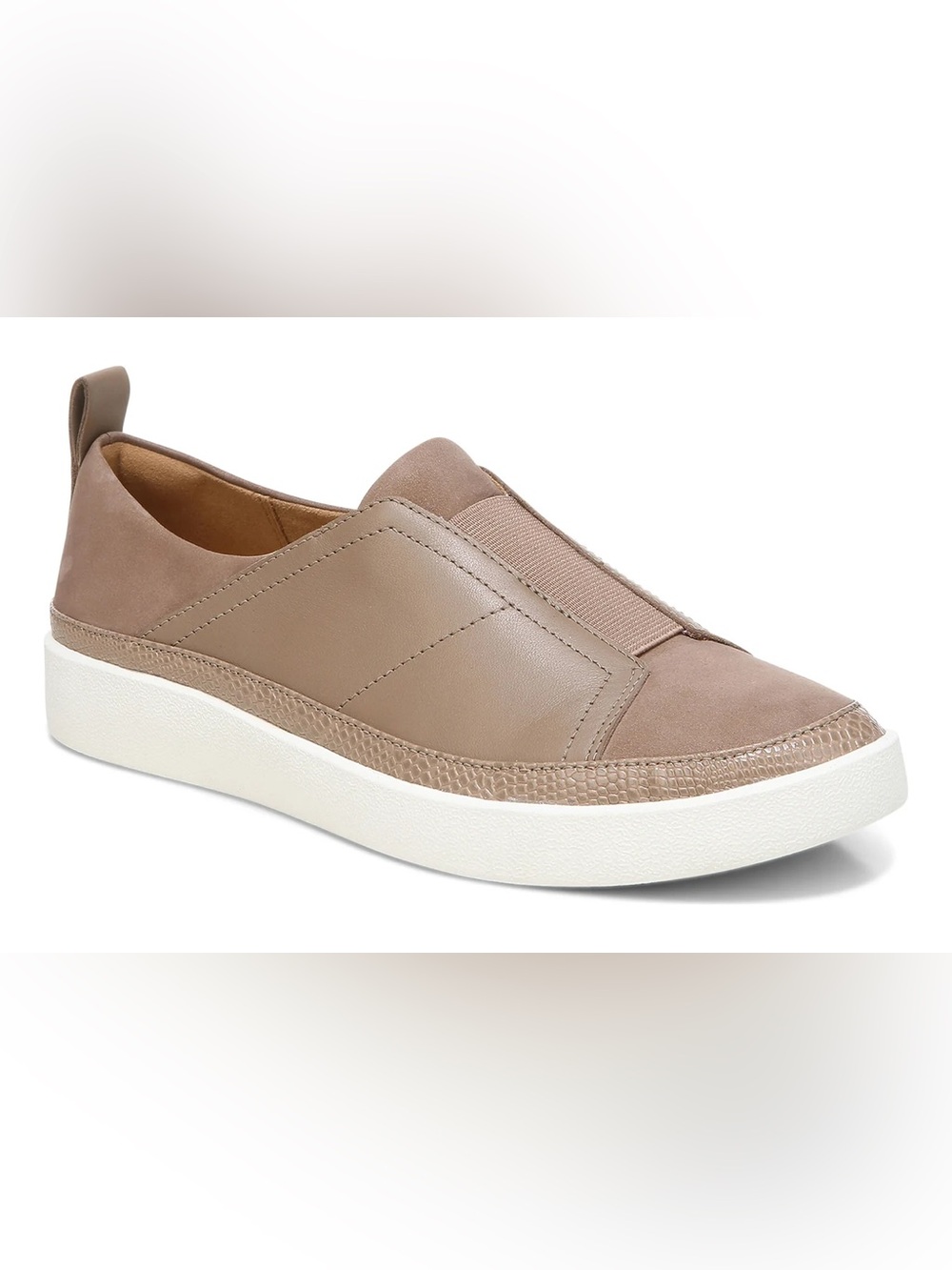 Vionic Zinah Neutral Leather Slip On Casual Comfort Sneakers Womens Shoe Size 10